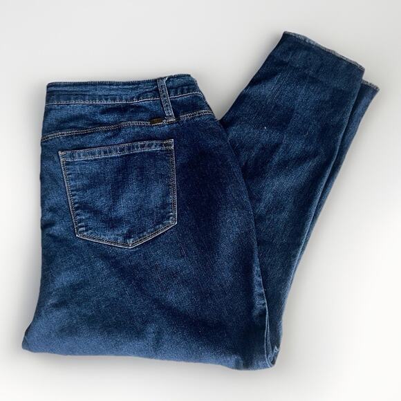 1822 Denim Skinny Jeans 18W High Rise Raw Hem Medium Wash Plus Size - Picture 1 of 7